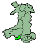 map showing Swansea Wales