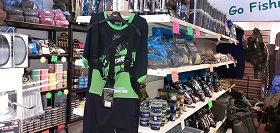 inside Lets Go Fishing tackle shop Stoke on Trent